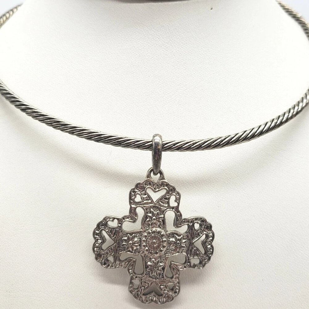 Premier Design Silver Tone Kindred Cross Charm Necklace